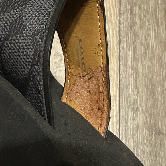 Never use COACH JANICE FLIP FLOPS WEDGE HEEL IN BLACK AND GRAY size:7 A00964 - Picture 7 of 8